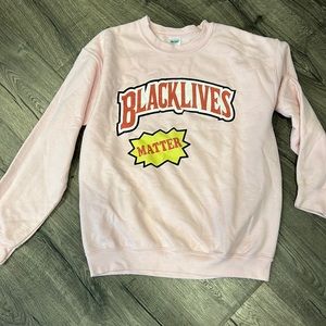 Black Lives Matter light pink crewneck - M